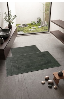 Cotton Box Aura Jakarlı Kaymaz Taban Pamuklu Paspas Seti Frame Antrasit 60x90+40x60 Cotton Box Aura Jakarlı Kaymaz Taban Pamuklu Paspas Seti Frame Antrasit 60x90+40x60