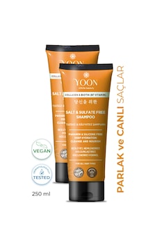 Yoon 2'li Tuzsuz Şampuan + Kolajen ve Biotin İçeren Vegan Şampuan 2 x 250 ML