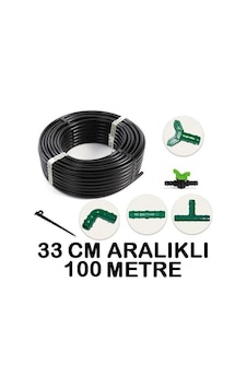 100 M. 33 Cm Delik Mesafeli Bağ Bahçe Ağaç Fidan Damlama Sulama 100 M. 33 Cm Delik Mesafeli Bağ Bahçe Ağaç Fidan Damlama Sulama