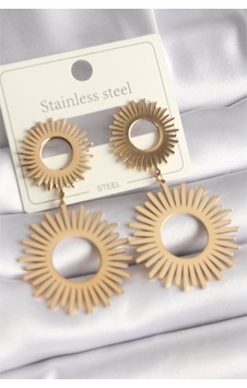 316l Çelik Gold Renk Güneş Model Kadın Küpe