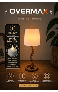 Rustik Halat Tasarımlı Minyatür Abajur / Masa Üstü Dekor Lambası 17x6 Cm Ledsiz Rustik Lamba - 882003914 Rustik Halat Tasarımlı Minyatür Abajur / Masa Üstü Dekor Lambası 17x6 Cm Ledsiz Rustik Lamba - 882003914