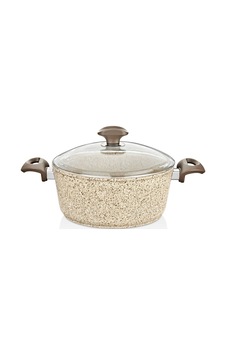 Creamy Granit 30 Cm Derin Tencere Kahverengi Creamy Granit 30 Cm Derin Tencere Kahverengi