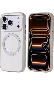 Apple iPhone Uyumlu 17 Pro Kılıf M-safe Şarj Özellikli Standlı Zore Proton Silikon Kapak Gri Apple iPhone Uyumlu 17 Pro Kılıf M-safe Şarj Özellikli Standlı Zore Proton Silikon Kapak Gri