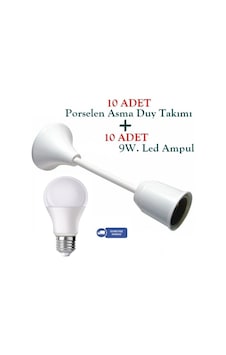 10 Adet Asma Duy Takımı + 10 Adet Led Ampul Paketi
