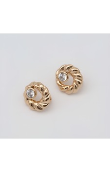 Vip Zirkon Taşlı Rodyum Kaplama Kararmaz Renk Atmaz Küpe 15 Mm Gold
