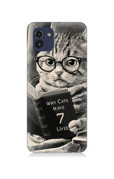 Samsung Galaxy A03 Uyumlu Kitap Okuyan Kedi Desenli Silikon Kılıf Samsung Galaxy A03 Uyumlu Kitap Okuyan Kedi Desenli Silikon Kılıf