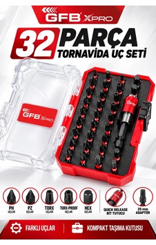 Gfb Xpro 32 Parça Tornavida Uç Seti Quick Release Bit Tutuculu, Ph/pz/hex/torx/torx-proof Uçlu Kom Gfb Xpro 32 Parça Tornavida Uç Seti Quick Release Bit Tutuculu, Ph/pz/hex/torx/torx-proof Uçlu Kom