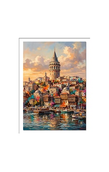 Galata Kulesi Ve İstanbul Manzara Dekoratif Kanvas - Mdf Ahşap Tablo Galata Kulesi Ve İstanbul Manzara Dekoratif Kanvas - Mdf Ahşap Tablo