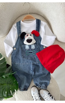 Minigimin Cicileri Köpek Detaylı Erkek Bebek Salopetli 2 Li Takım - Mavi Minigimin Cicileri Köpek Detaylı Erkek Bebek Salopetli 2 Li Takım - Mavi