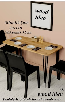 Wood İdea 50x110 Atlantik Çam Metal Ayaklı Mutfak Masası Yemek Ma Wood İdea 50x110 Atlantik Çam Metal Ayaklı Mutfak Masası Yemek Ma