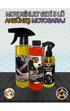 Akgüneş Motogaraj Akgüneş Motosiklet Bakım Seti 3lü