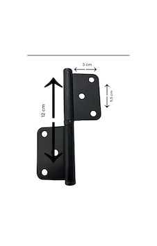 12 Cm Siyah Yönsüz Cerman Menteşe 1
