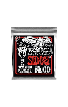 Ernie Ball Sıska Üst/ağır Alt Slinky Kaplamalı Titanyum Rps Elektro Gitar Telleri, Ölçü 10-52 Ernie Ball Sıska Üst/ağır Alt Slinky Kaplamalı Titanyum Rps Elektro Gitar Telleri, Ölçü 10-52