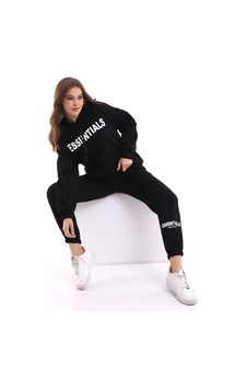 Winmoda34 Oversize Eşofman Takımı Boyfriend Baskılı Bol Kalıp Siyah Winmoda34 Oversize Eşofman Takımı Boyfriend Baskılı Bol Kalıp Siyah