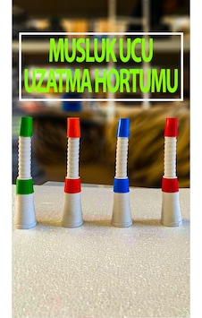 3/4 Lük Musluk, Batarya Ağzı Uzatma Spiral Hortumum 4 Adet Renkli