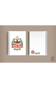 Pug Life Kral Köpek A5 Çizgisiz Spiralli Defter Bigelio Pug Life Kral Köpek A5 Çizgisiz Spiralli Defter Bigelio