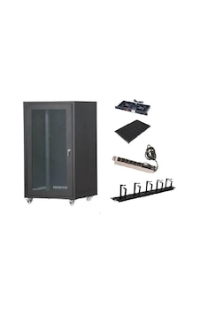 Setrack 19'' 16u 600x600 Rack Kabinet+2li Fan+sabit Raf+grup Priz+kablo Organizer Setrack 19'' 16u 600x600 Rack Kabinet+2li Fan+sabit Raf+grup Priz+kablo Organizer
