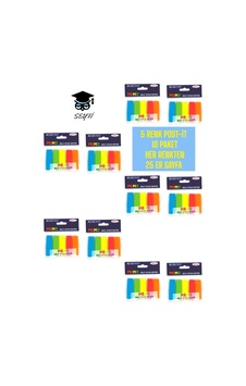 5 Renk Post-it 10 Paket Her Renkten 25 Er Sayfa