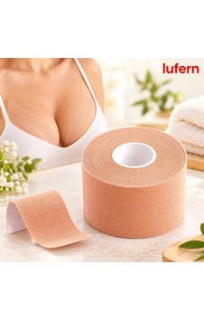 Lufern Dayanıklı Göğüs Dikleştirici Bant 3 Cm X 5 Mt Şekillendirici Destekleyici Bant Özel Gün Spor Seyahat Çok Renkli