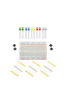 Rakunrobotik Orta Boy Breadboard - 10 Adet Karışık Led - 30 Adet Direnç - 4 A Rakunrobotik Orta Boy Breadboard - 10 Adet Karışık Led - 30 Adet Direnç - 4 A