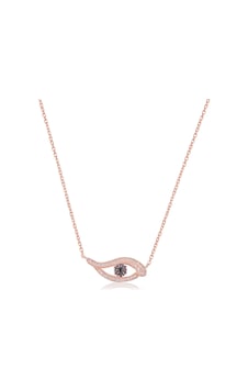 Cosar Silver 925 Ayar Zirkon Taşlı Göz Desenli Kolye Rose