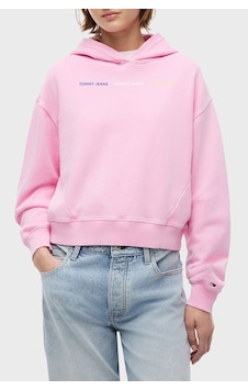 Tommy Jeans Logolu Regular Fit Kapüşonlu Sweat Kadın Sweat Dw0dw22906 Tou Pembe Tommy Jeans Logolu Regular Fit Kapüşonlu Sweat Kadın Sweat Dw0dw22906 Tou Pembe