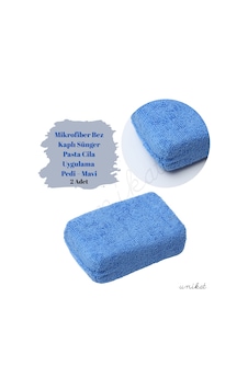 Mikrofiber Bez Kaplı Sünger Uygulama Pedi Mavi - 2adet 1 Adet