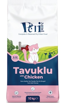 Petipure Tavuklu Kuru Yavru Kedi Maması 10 Kg - Besleyici Vitamin İlaveli Tam Ve Dengeli Mama