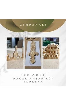 Doğal Ahşap Çam Küp Bloklar 100 Adet 2x2x2cm