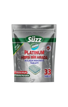 Süzz Aktif Platinum Hepsi Bir Arada Bulaşık Tableti 33'lü