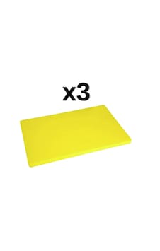 Türkay 3'lü 50x30x2 Cm Polietilen Kesme Tahtası Kesim Levhası Sarı 4726 Türkay 3'lü 50x30x2 Cm Polietilen Kesme Tahtası Kesim Levhası Sarı 4726