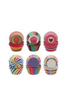 100'lü Muffin Kağıdı Kek Kalıbı Desenli Çok Renkli