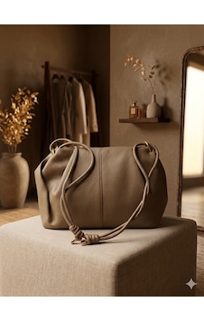 Aldorya Lüks Knotted Soft Omuz Çantası - Günlük Ve Özel Günler Için Krem