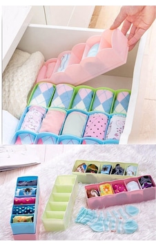 Çekmece İçi Çorap Kravat Aksesuar Düzenleyici 5 Bölmeli Organizer Beyaz
