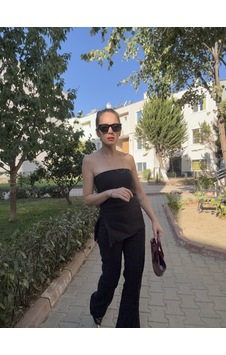 Ali Butik Siyah Straplez Pamuklu Takım Ali Butik Siyah Straplez Pamuklu Takım