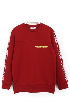 Dobakids Kolları Baskılı 2 İp Şardonlu Erkek Çocuk Basic Sweatshirt 1998 Kırmızı Dobakids Kolları Baskılı 2 İp Şardonlu Erkek Çocuk Basic Sweatshirt 1998 Kırmızı