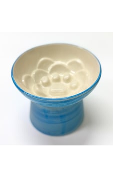 Pawstar Seramik Yüksek Yavaş Yeme Mama Kabı 400 Ml- Mavi Desen Pawstar Seramik Yüksek Yavaş Yeme Mama Kabı 400 Ml- Mavi Desen