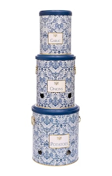 Azulejos Patates Soğan Sarımsak Saklama Kabı 3'lü Set - Metal Patates & Soğanlık - 3'lü Set - Dayanıklı Ve Şık Tasarım - Azulejos Koleksiyonu Azulejos Patates Soğan Sarımsak Saklama Kabı 3'lü Set - Metal Patates & Soğanlık - 3'lü Set - Dayanıklı Ve Şık Tasarım - Azulejos Koleksiyonu