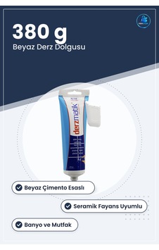 Derz Dolgusu Beyaz Çimento Esaslı 380 G Seramik Fayans Banyo Mutf Derz Dolgusu Beyaz Çimento Esaslı 380 G Seramik Fayans Banyo Mutf