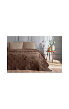 Kahve Tek Kişilik Çantalı Tomurcuk Battaniye 150 X 200 Açık Dore
