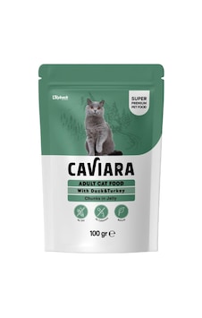 Caviara Pouch Jöle İçinde Et Parçacıklı Ördek Ve Hindi Etli Yetişkin Kedi Konservesi 100 Gr Caviara Pouch Jöle İçinde Et Parçacıklı Ördek Ve Hindi Etli Yetişkin Kedi Konservesi 100 Gr