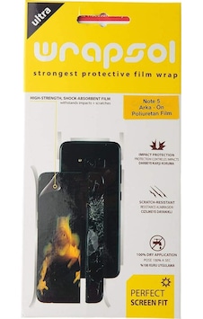 Wrapsol Samsung Galaxy Uyumlu Note 5 Ön Arka Ekran Koruyucu Poliuretan Wrapsol Samsung Galaxy Uyumlu Note 5 Ön Arka Ekran Koruyucu Poliuretan