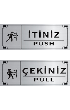 Mayeka İtiniz - Çekiniz Dikdörtgen İkili Levha Set Gümüş Metal Yönlendirme Tabelası Kişiye Özel Mayeka İtiniz - Çekiniz Dikdörtgen İkili Levha Set Gümüş Metal Yönlendirme Tabelası Kişiye Özel