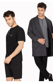 Ancelo 5 Li 7770 Robdöşambır Erkek Pijama Takım Siyah Ancelo 5 Li 7770 Robdöşambır Erkek Pijama Takım Siyah