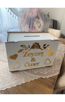Kişiye Özel Takı Zarf Para Toplama Düğün Nişan Sünnet Takı Sandığı 35x26x17 Cm