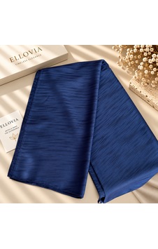 Ellovia Lacivert Çizgili İpek Eşarp Ellovia Lacivert Çizgili İpek Eşarp