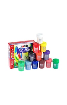 Guaj Boya 12 Renk 25 Ml 1 Paket Fatih Guaj Boya Seti 12 Li Su Bazlı Şişe İçerisinde Okul Resim 12 Renk Çok Renkli