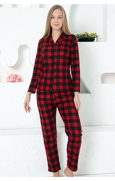 Alimer Kadın Kımızı U Kol Likralı Kışlık Pijama Takım Edy2770uk-k Kırmızı Alimer Kadın Kımızı U Kol Likralı Kışlık Pijama Takım Edy2770uk-k Kırmızı