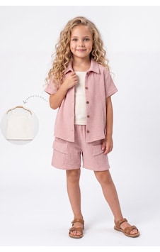 Mnk Baby & Kids Kız Çocuk 3 Parça Pamuklu Müslin Rahat Takım M00837 Gülkurusu Mnk Baby & Kids Kız Çocuk 3 Parça Pamuklu Müslin Rahat Takım M00837 Gülkurusu