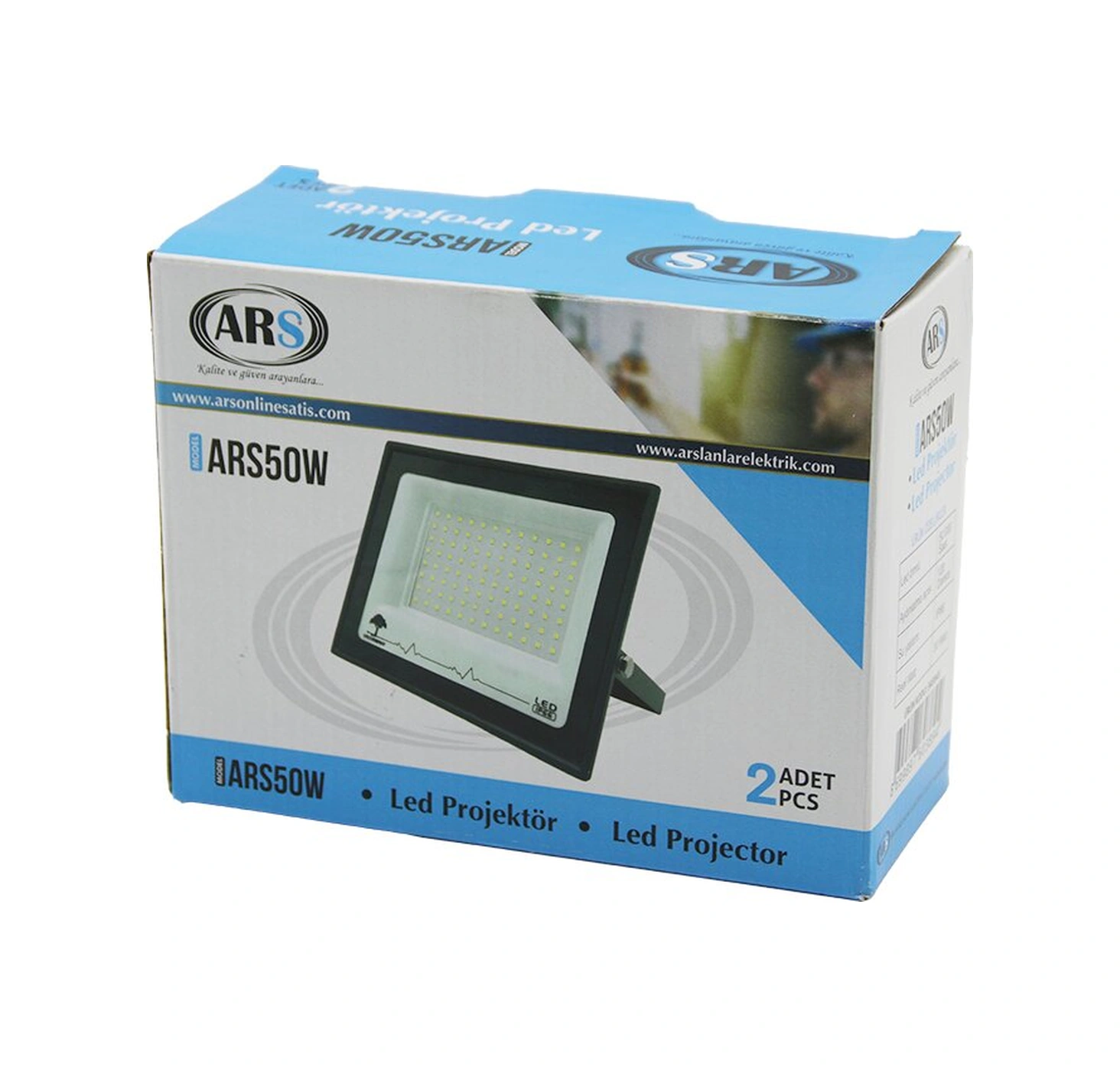 2pcs 50w Led Projektör 15x11.5cm Aydınlatma Açısı: 120 Derece 50.000 Saat Ömür Model-ars50w 4741 2pcs 50w Led Projektör 15x11.5cm Aydınlatma Açısı: 120 Derece 50.000 Saat Ömür Model-ars50w 4741